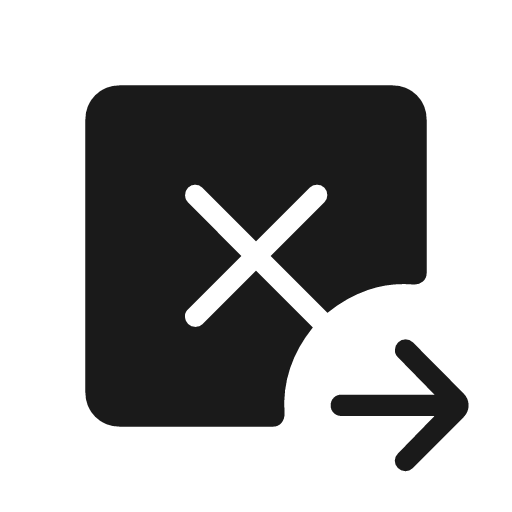 Tab close right rounded icon, rounded style, from Material Symbols Light