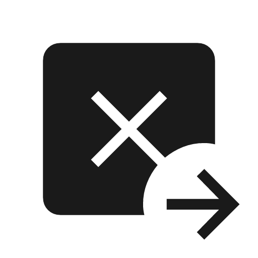 Tab close right icon, solid style, from Material Symbols Light