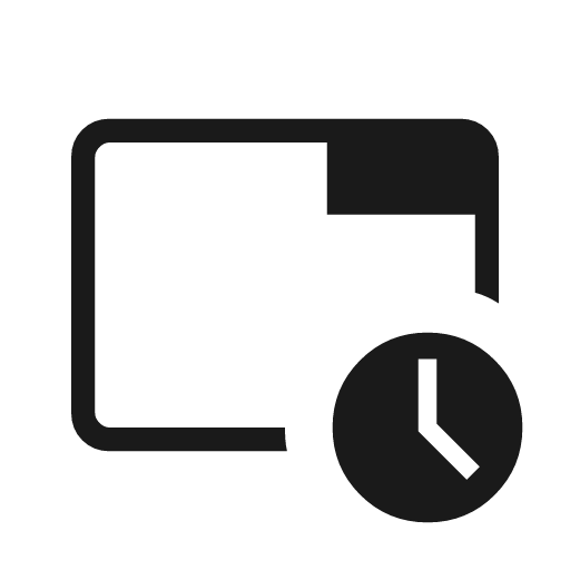 Tab recent outline icon, outline style, from Material Symbols Light