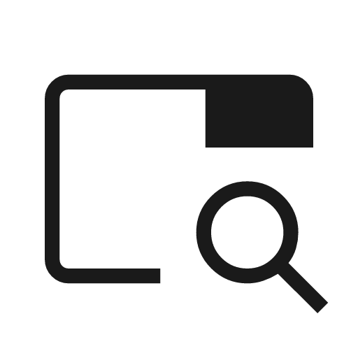 Tab search outline icon, outline style, from Material Symbols Light