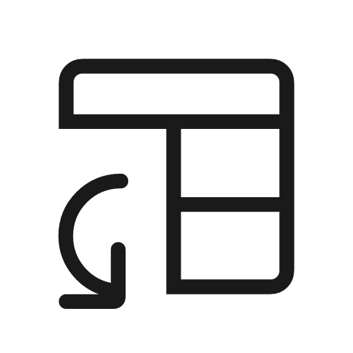 Table convert outline rounded icon, rounded style, from Material Symbols Light