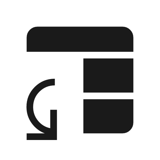 Table convert icon, solid style, from Material Symbols Light