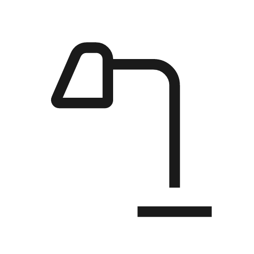 Table lamp outline icon, outline style, from Material Symbols Light