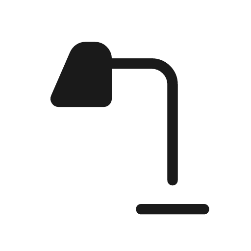 Table lamp rounded icon, rounded style, from Material Symbols Light