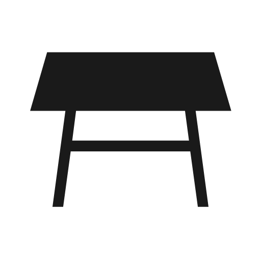 Table restaurant sharp icon, sharp-cornered style, from Material Symbols Light