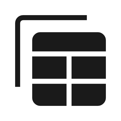Table view icon, solid style, from Material Symbols Light