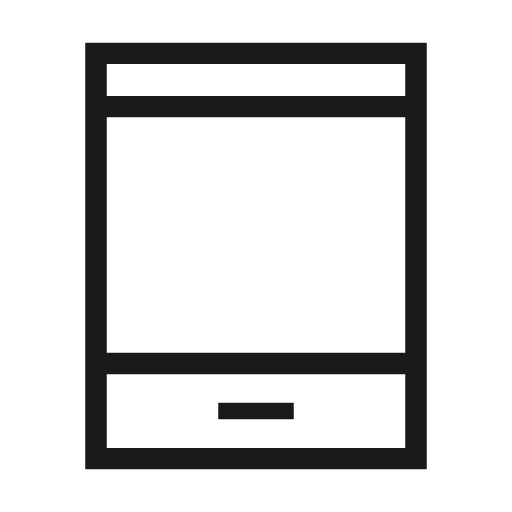 Tablet android outline sharp icon, sharp-cornered style, from Material Symbols Light