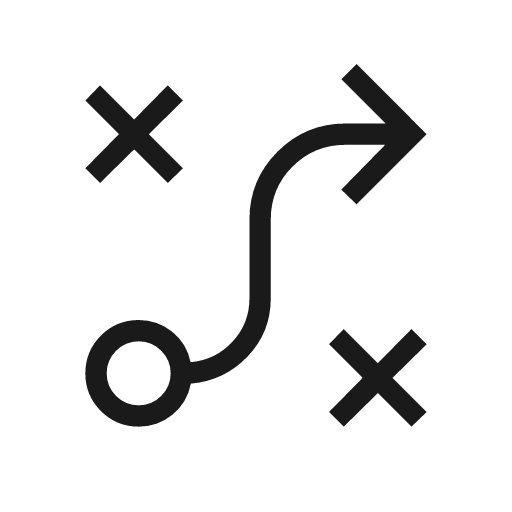Tactic icon, solid style, from Material Symbols Light