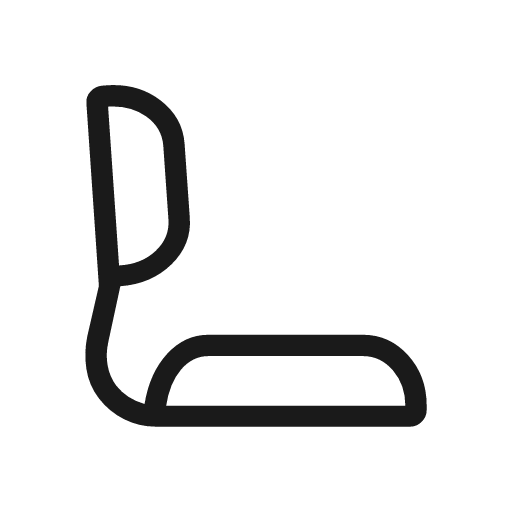 Tatami seat outline rounded icon, rounded style, from Material Symbols Light
