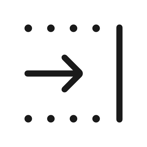 Text select jump to end rounded icon, rounded style, from Material Symbols Light