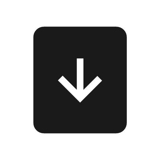 Tilt arrow down icon, solid style, from Material Symbols Light