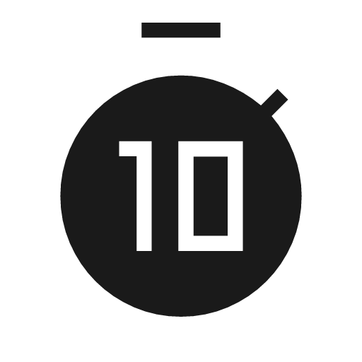 Timer 10 alt 1 sharp icon, sharp-cornered style, from Material Symbols Light