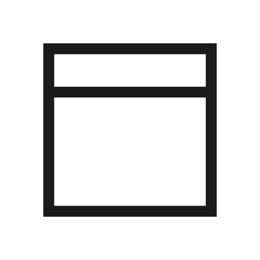 Toolbar outline sharp icon, sharp-cornered style, from Material Symbols Light