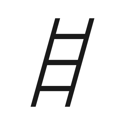 Tools ladder sharp icon, sharp-cornered style, from Material Symbols Light