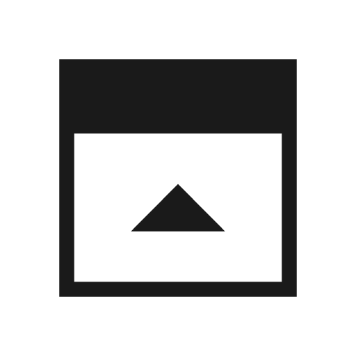 Top panel close sharp icon, sharp-cornered style, from Material Symbols Light