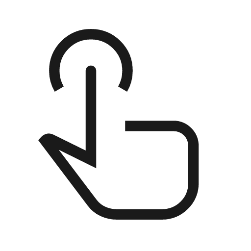 Touch app outline icon, outline style, from Material Symbols Light