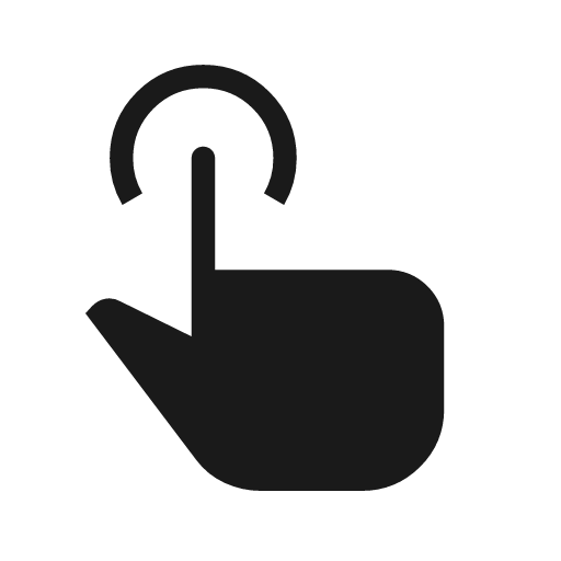 Touch app icon, solid style, from Material Symbols Light
