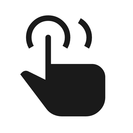 Touch double icon, solid style, from Material Symbols Light