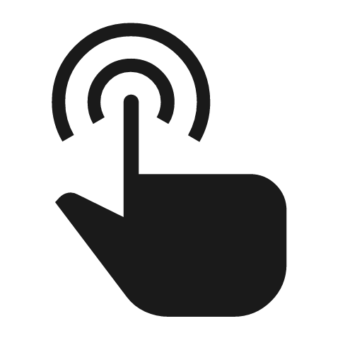 Touch long icon, solid style, from Material Symbols Light