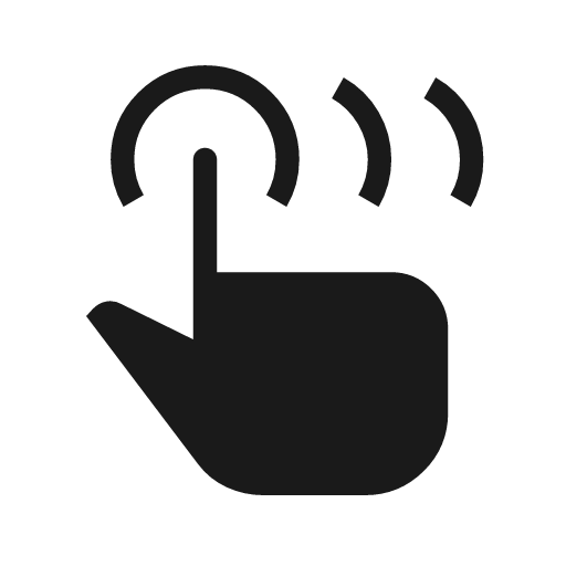 Touch triple icon, solid style, from Material Symbols Light