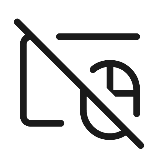 Touchpad mouse off outline rounded icon, rounded style, from Material Symbols Light