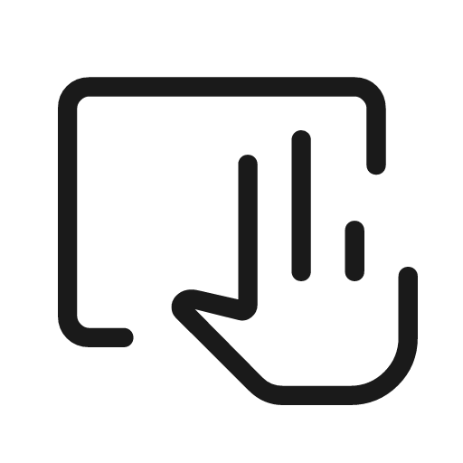 Trackpad input 2 outline rounded icon, rounded style, from Material Symbols Light
