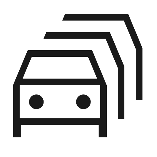 Traffic jam outline sharp icon, sharp-cornered style, from Material Symbols Light