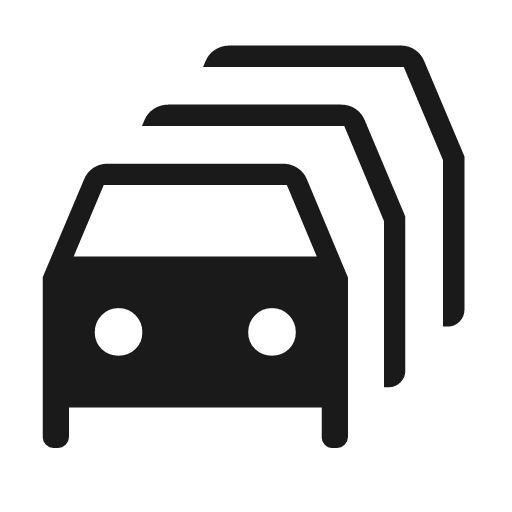 Traffic jam icon, solid style, from Material Symbols Light