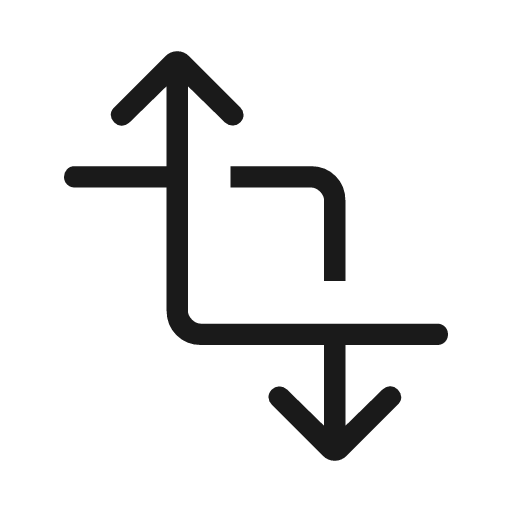 Transform rounded icon, rounded style, from Material Symbols Light