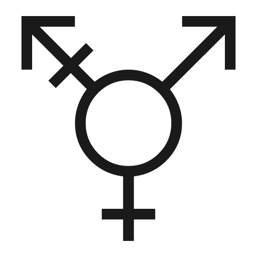 Transgender icon, solid style, from Material Symbols Light