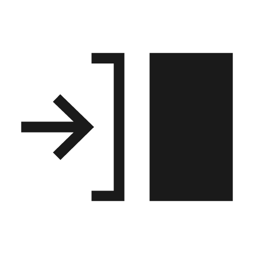 Transition push sharp icon, sharp-cornered style, from Material Symbols Light