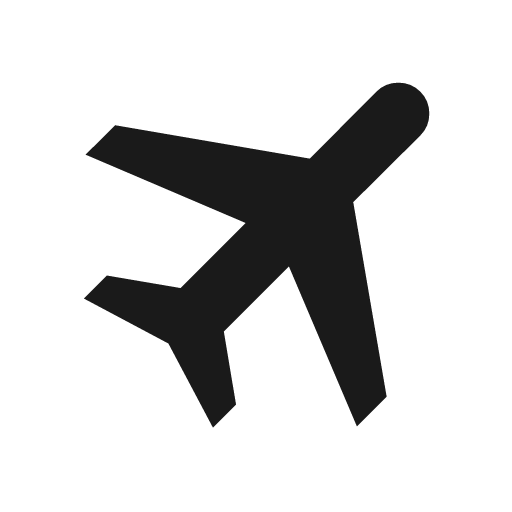 Travel icon, solid style, from Material Symbols Light