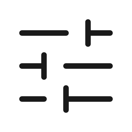 Tune rounded icon, rounded style, from Material Symbols Light