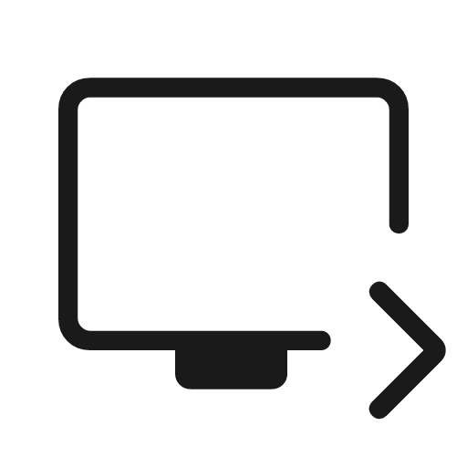 Tv next outline rounded icon, rounded style, from Material Symbols Light