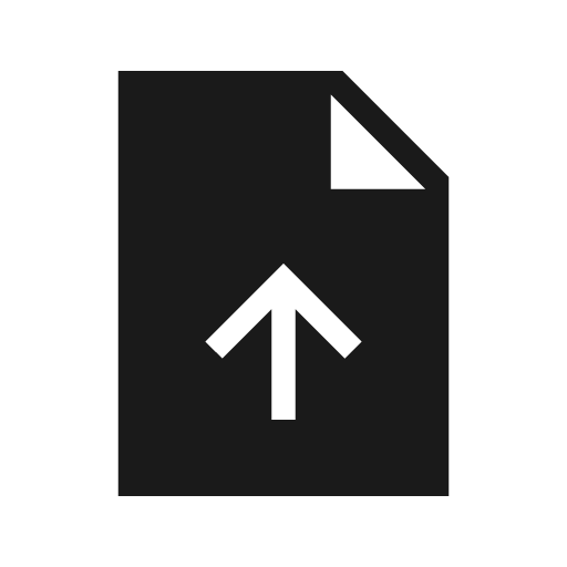 Upload file sharp icon, sharp-cornered style, from Material Symbols Light