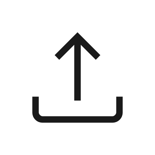 Upload icon, solid style, from Material Symbols Light