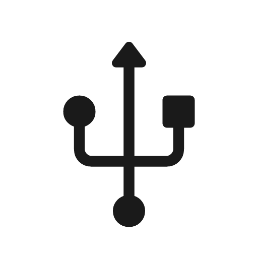 Usb rounded icon, rounded style, from Material Symbols Light