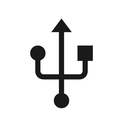 Usb icon, solid style, from Material Symbols Light