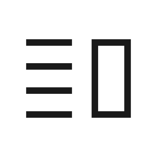 Vertical split outline sharp icon, sharp-cornered style, from Material Symbols Light