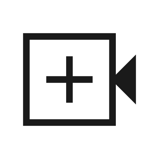Video call outline sharp icon, sharp-cornered style, from Material Symbols Light