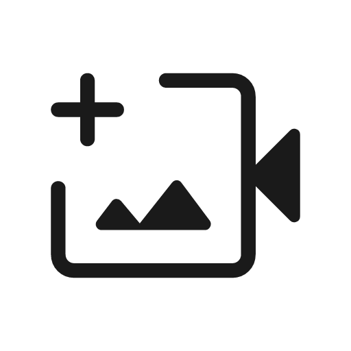 Video camera back add outline rounded icon, rounded style, from Material Symbols Light