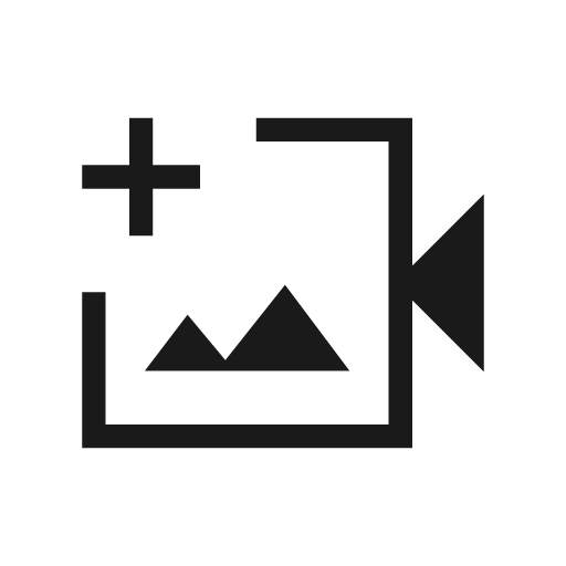 Video camera back add outline sharp icon, sharp-cornered style, from Material Symbols Light