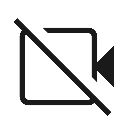 Videocam off outline icon, outline style, from Material Symbols Light