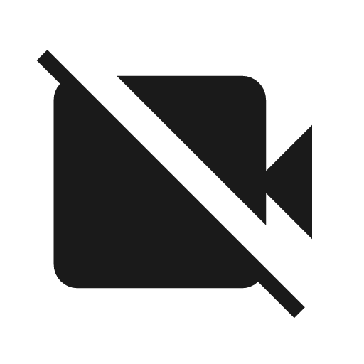 Videocam off icon, solid style, from Material Symbols Light