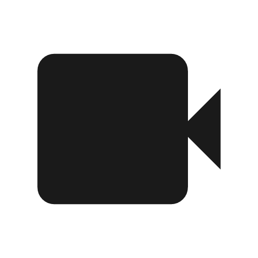 Videocam icon, solid style, from Material Symbols Light