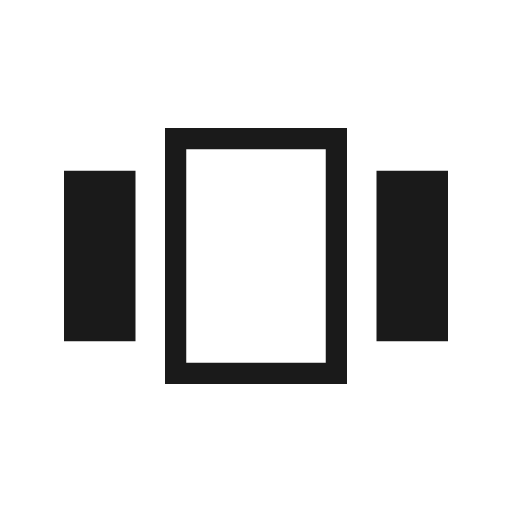View carousel outline sharp icon, sharp-cornered style, from Material Symbols Light