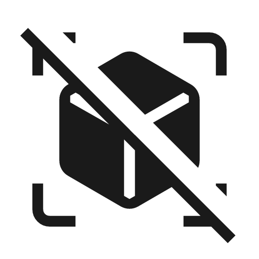 View in ar off icon, solid style, from Material Symbols Light