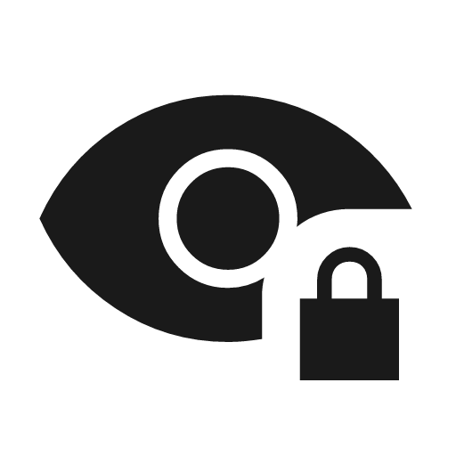 Visibility lock sharp icon, sharp-cornered style, from Material Symbols Light