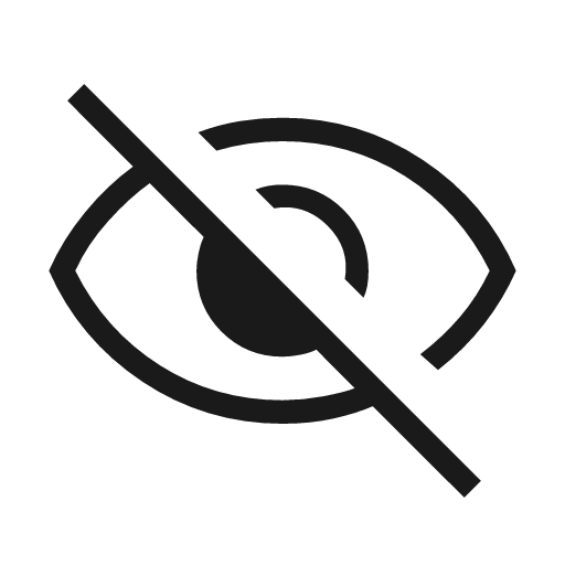 Visibility off outline icon, outline style, from Material Symbols Light