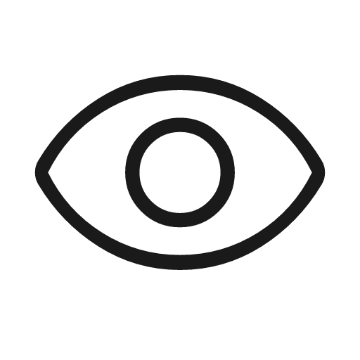 Visibility outline rounded icon, rounded style, from Material Symbols Light